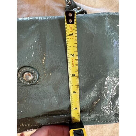 RARE VTG Y2K Lockheart shoulder teal blue patent leather bag large with dustbag - Picture 15 of 15